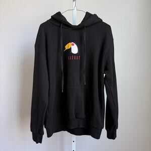 June‎ Homme sz XL black parrot hoodie